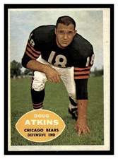 1960 TOPPS DOUG ATKINS #20 HOF CHICAGO BEARS HIGHER GRADE NO CREASES GREAT!