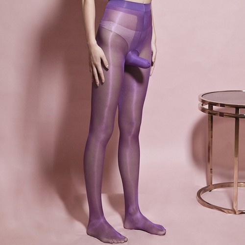 Mens Shiny Oil Shiny Pantyhose Nylon Stockings Long Tights High Waist Sheath - Picture 47 of 57