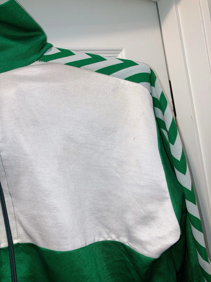 Chaqueta de Pista Hummel Vintage Verde Blanco Talla Pequeña Hombre’s 80s 90s Ajuste Atlético Foto 3 de 4