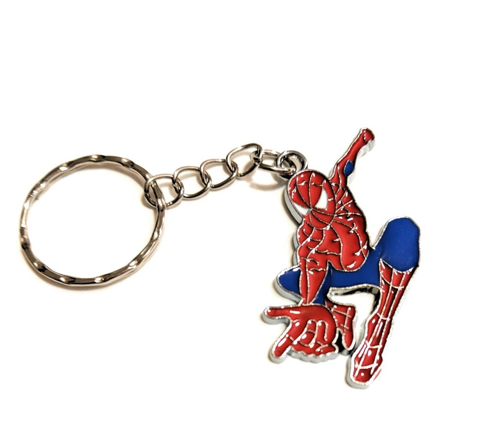 Marvel Comics Spider Man Web Shooter Esmalte Cromo Completo Metal Llavero Cosplay