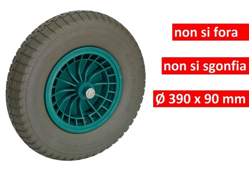 RUOTE IN GOMMA UNIVERSALI 2X PER CARRELLO CON CUSCINETTO 4.10 / 3.50 - Foto 10