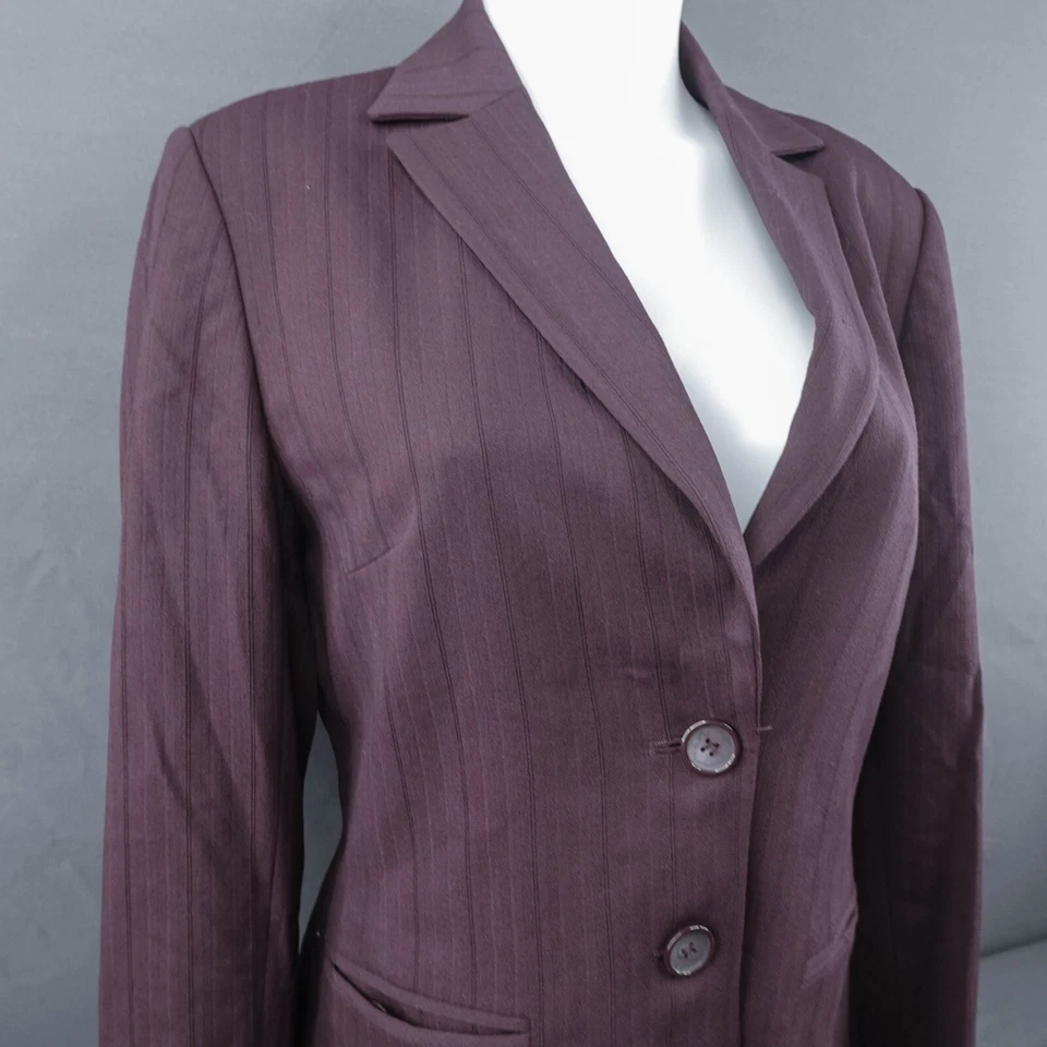 Blazer Apostrophe Mujer 8 Púrpura Carrera Preppy Corp Oficina Cápsula Academia Foto 3 de 4
