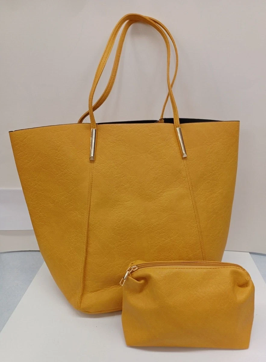Mustard Bucket Bag with Makeup Bag Avenue 9