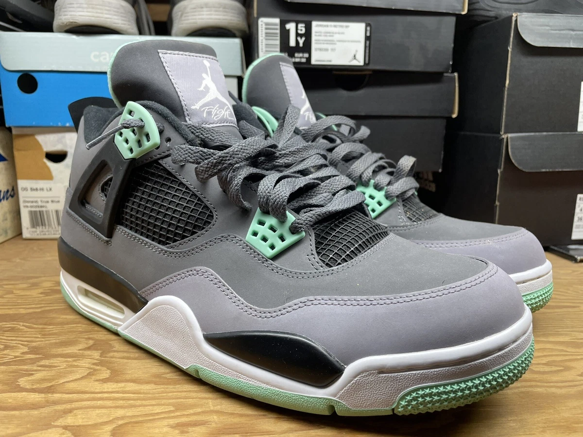 NIKE AIR JORDAN IV RETRO 4 GREEN GLOW GREY BLACK RARE 308497-033 Size 12 |  eBay