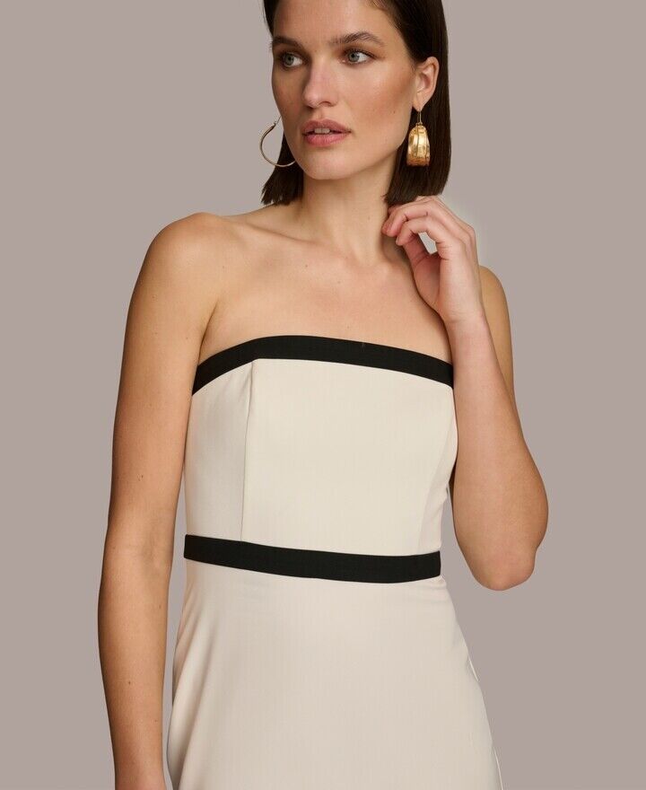 【Donna Karan New York】Strapless A-Line Dress Donna Karan New York Women's Strapless Jacquard Midi Dress