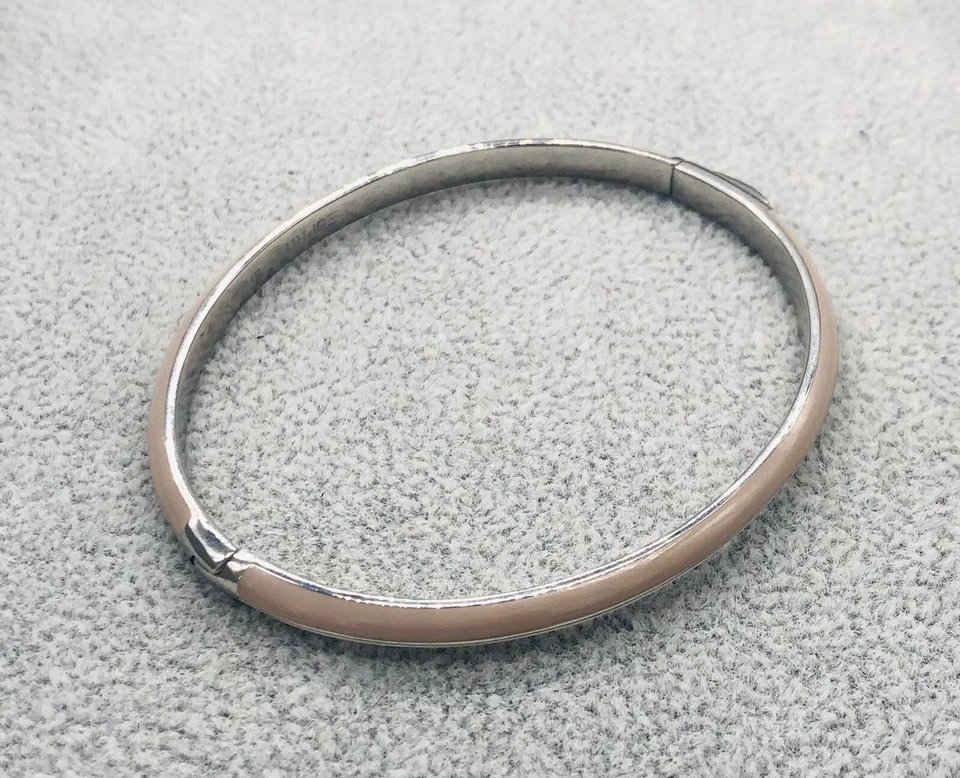 Esprit Armreif, Edelstahl, 20cm, Top Zustand, Weiß/ Braun Emailliert - Bild 2 von 3