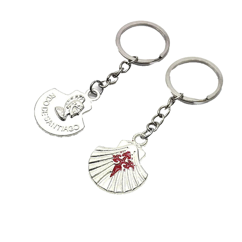 Camino de Santiago Scallop Shell + St James Cross Keyring / Rucksack Decoration