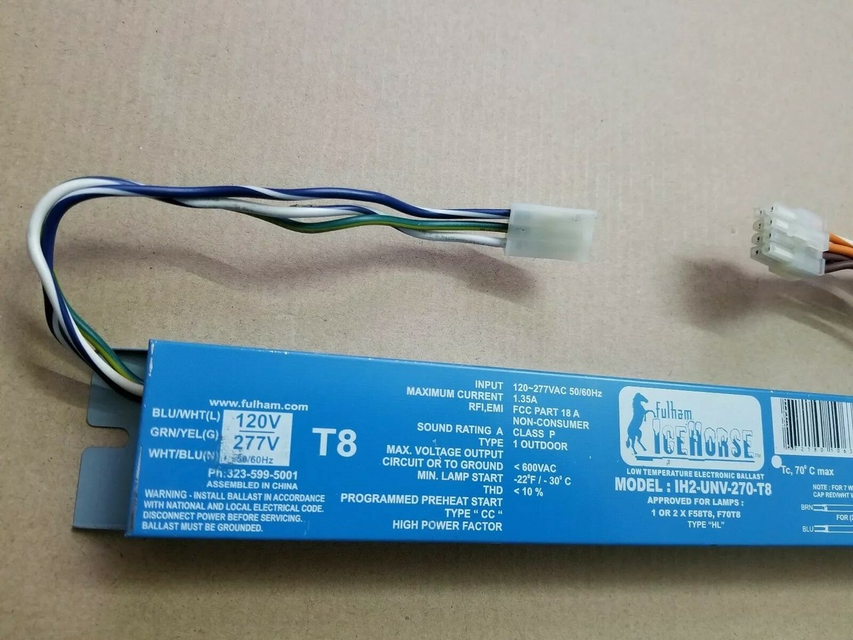 Fulham IceHorse IH2-UNV-270-T8 Fluorescent Ballast - 2-Lamp F58T8/F70T8