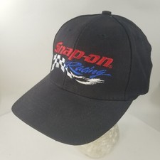 Vintage 90s Snap On Racing Snapback Hat Finishing Last Lap Flag Adjustable