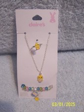 Claire's Easter Spring Chick Ring, Chick  Egg Necklace  Chick  Egg Bracelet