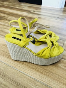 yellow suede espadrilles