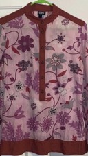 Dolce And Gabbana Floral Print Sheer Button Down It Tierre Spa Size 26