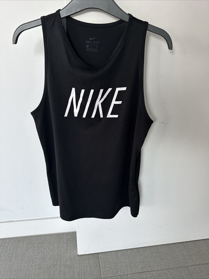 Nike Dri Fit Women Size Small Black Tank Top Sports Gym Yoga Running 