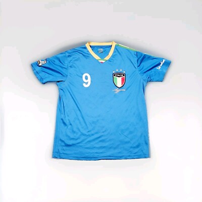 GOL Italia Football Jersey Shirt Soccer Sz S Blue #9 Azzurri Mens