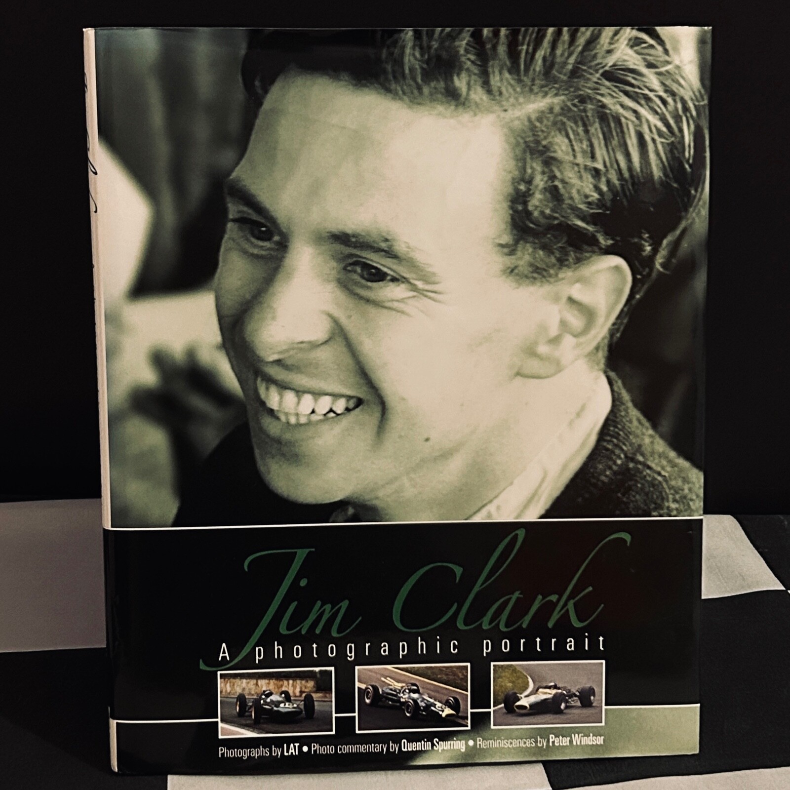 JIM CLARK A PHOTOGRAPHIC PORTRAIT BOOK SIGNED QUENTIN SPURRING F1 GP LOTUS 25