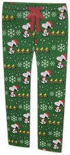 Peanuts Snoopy Woodstock Gray Christmas Comfy Pajama Sleepwear Lounge Pants M