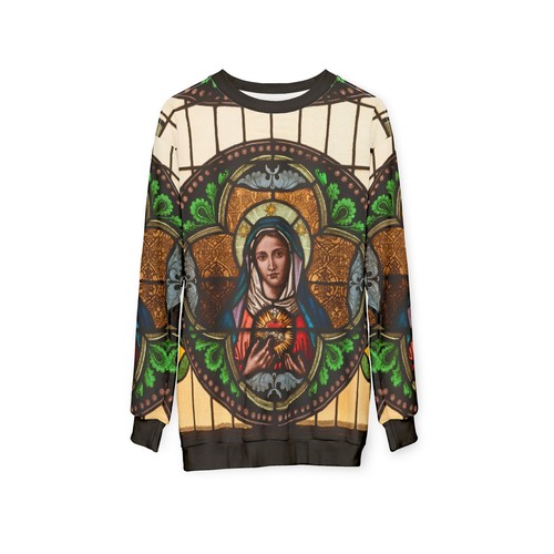 Felpa uomo/unisex USA - Vergine Madre Maria vetro colorato Gesù Cristo - Foto 2 di 19