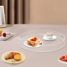Home Decorative Coffee Table Tray 16" Elegant Acrylic Serving Tray w/ Handles