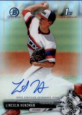 2017 Bowman Chrome Draft Autographs Refractors #CDALH Lincoln Henzman Auto /499