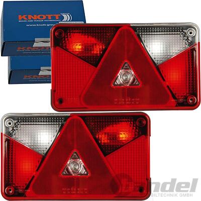 2x KNOTT LICHTSCHEIBE ERSATZGLAS LI/RE für HECKLEUCHTE MULTIPOINT V PKW ANHÄNGER