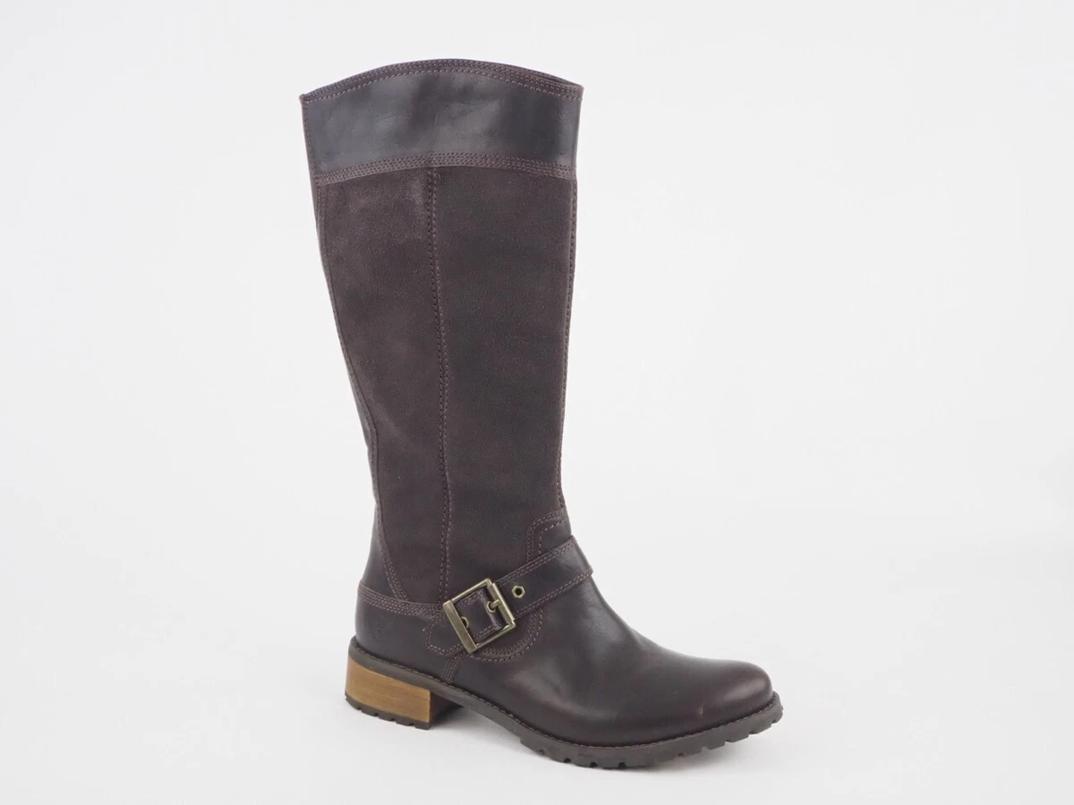 Womens Timberland Bethel 8323A Brown Suede Leather Zip Up Tall Boots