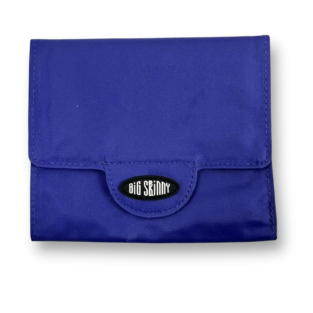 Retro Big Skinny Nylon Trifold Wallet Royal Purple Multicompartment Card Holder