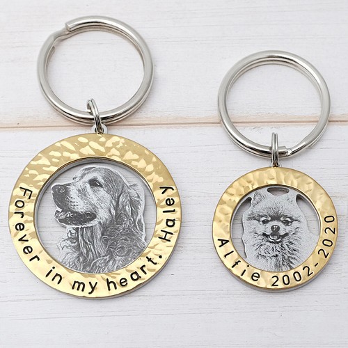 Custom Dog Photo Keychain Personalized 