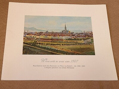 Vienna Austria in 1840 Print from Sacher Hotel -1960's - Three Prints