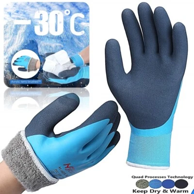 THERMAL INSULATED WINTER WARM WATERPROOF WORK GLOVES FREEZER COLD SAFETY GARDEN
