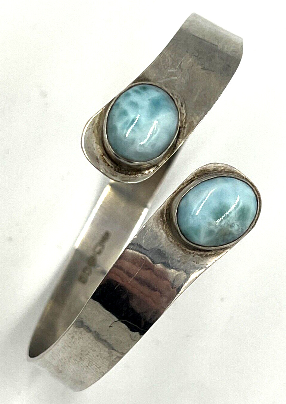 Vintage Solid Silver Bangle Bracelet  2 Large Lar… - image 2