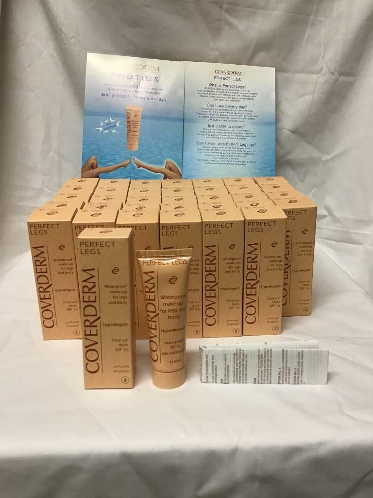 35 NIB COVERDERM PERFECT LEGS # 2 WATERPROOF MAKE-UP SPF 16 SUNBLOCK 1.76oz 50ml