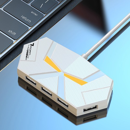 USB 2.0 HUB 4/7Ports Multi High Speed USB Splitter Adapter Dock Station Expander - Photo 12/20