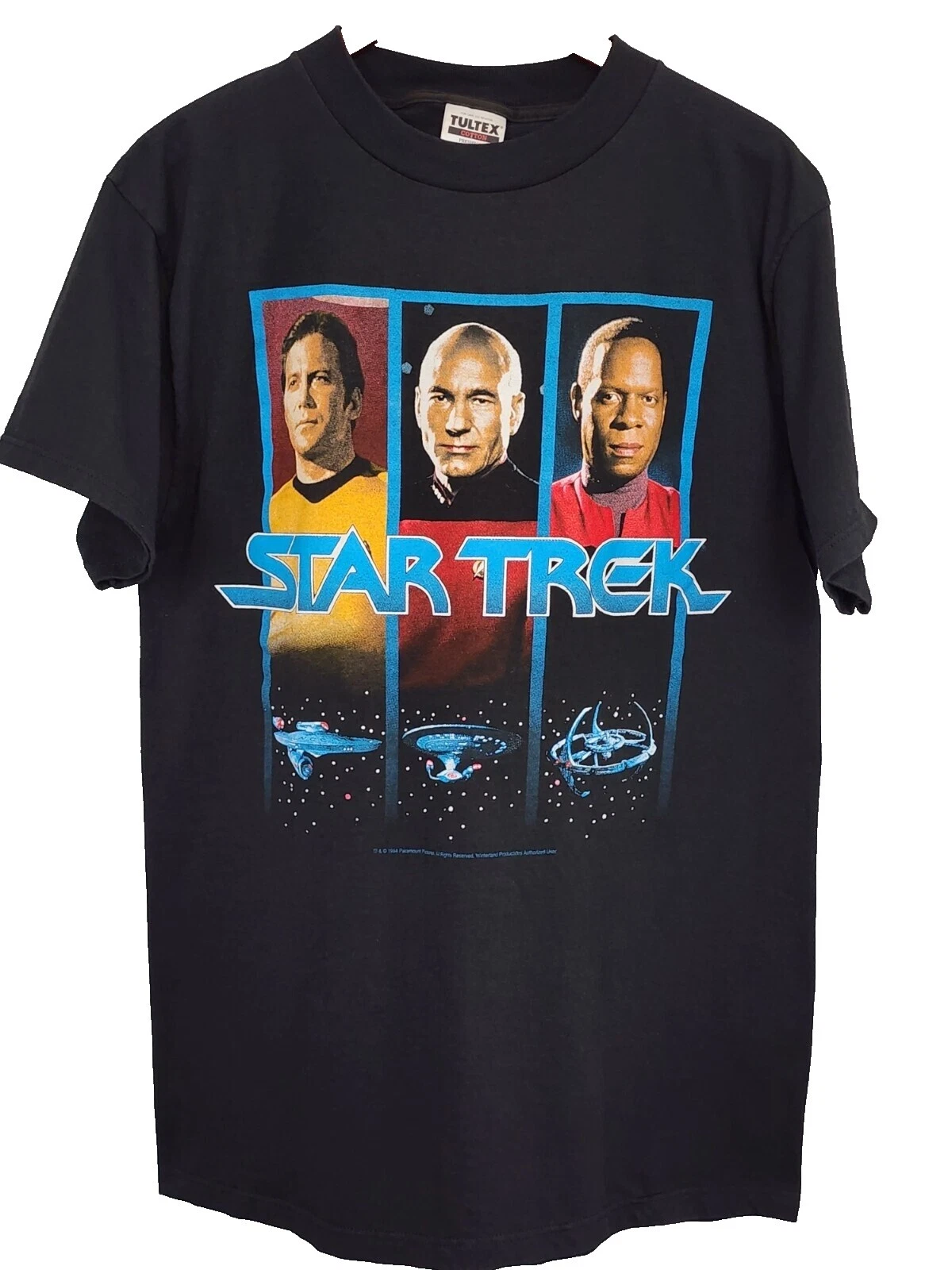 Tultex Manga corta Camisetas Vintage Negro para Hombres