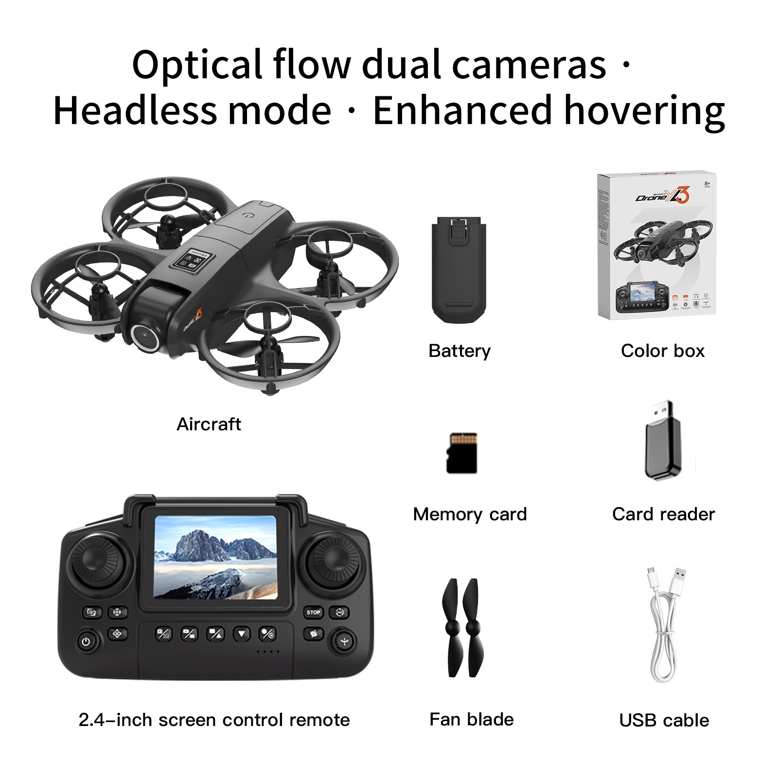 4K Dual Camera WIFI FPV Drone Optical Flow RC Quadcopter with Screen Remote NT