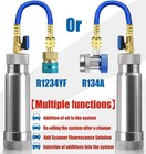 AC Oil Dye Injector Kit for R1234YF R134A System with 2 Quick Couplers 2 Oil Che