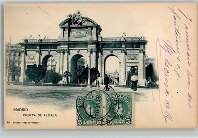 38251259 - Madrid Puerta de alcala Marke bildseitig Hauser y Menet Stadt Madrid