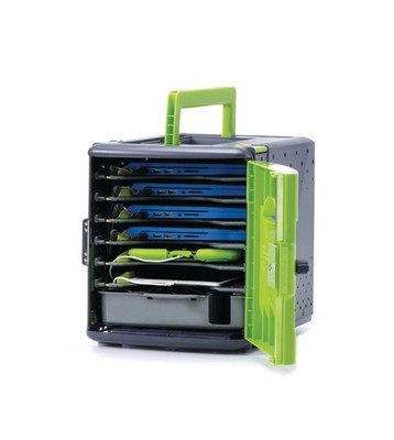 Tech Tub2 Copernicus Premium 6-Device Lockable Classroom Charging Station Box...