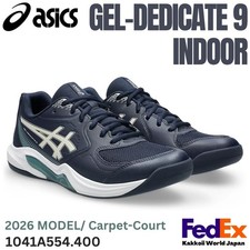 Asics Tennis Shoes GEL-DEDICATE 9 Midnight/Oatmeal 1041A554.400 Carpet-Court NEW