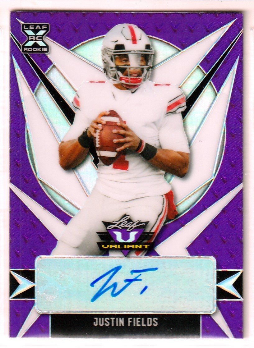Justin Fields Leaf Valiant Autographs #JF1 Purple