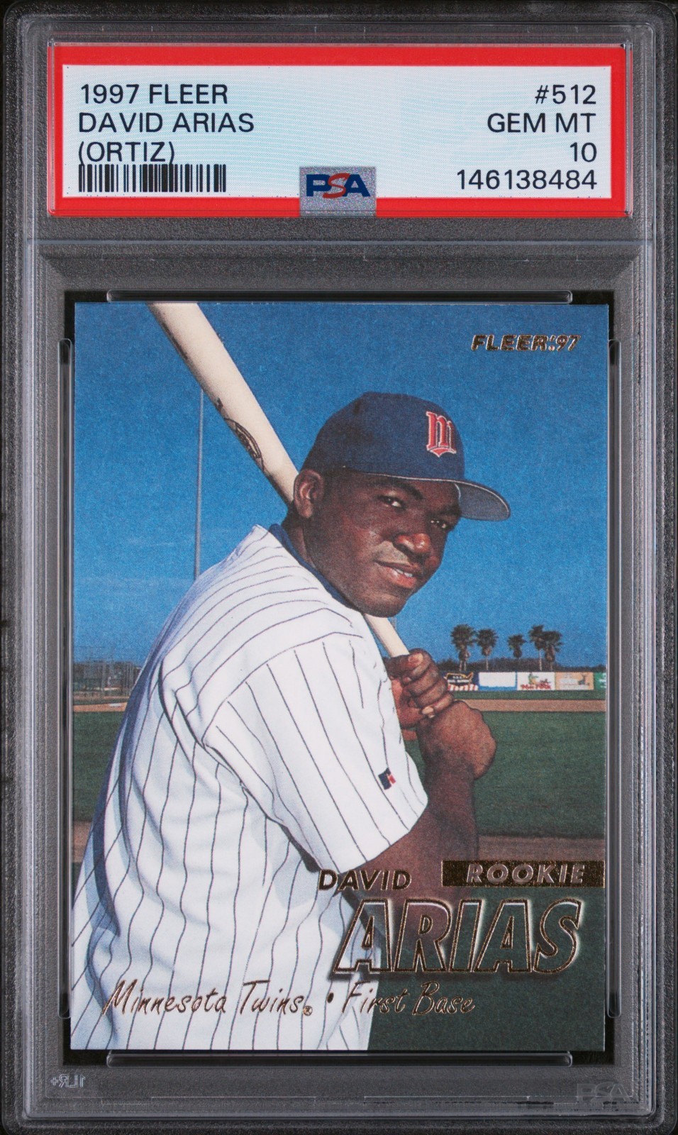 1997 Fleer David Ortiz #512 RC PSA 10 view 1