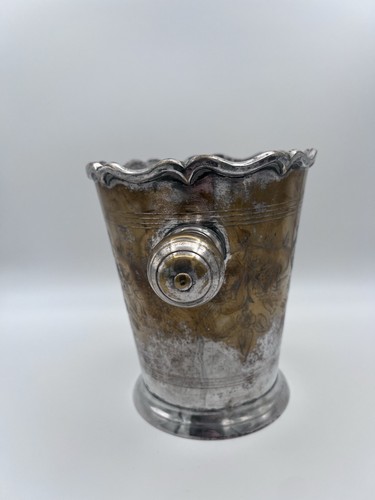 antique art nouveau twin knob handle silver plated champagne bucket - Picture 2 of 8