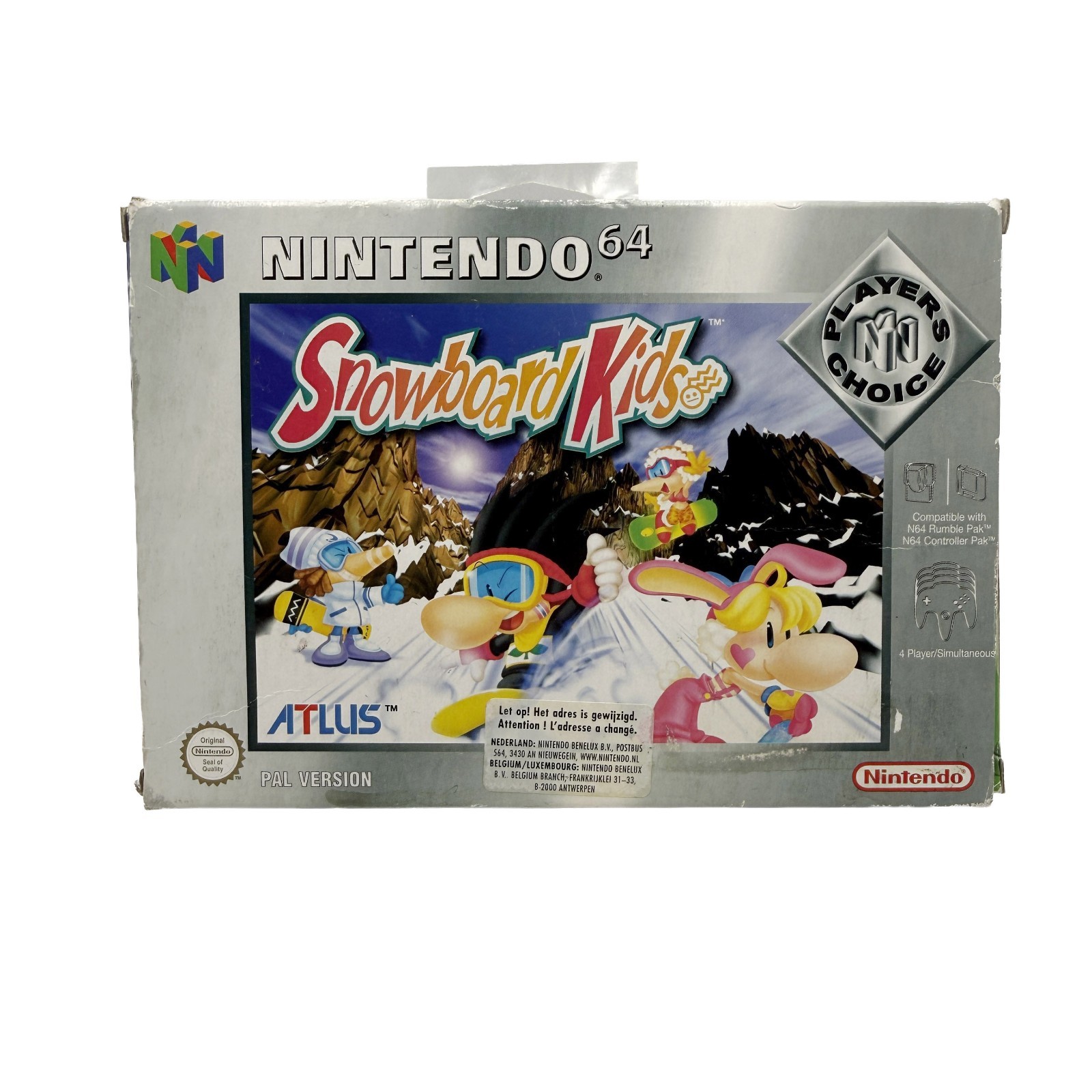 Snowboard Kids Nintendo 64 Player's Choice N64 COMPLET PAL EUR CIB RARE