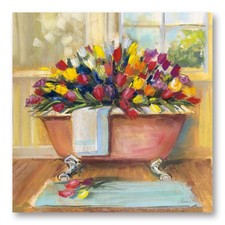 Contemporary Bathtub Bouquet II by Carol Rowan 16x16 Fine Art Paper Print