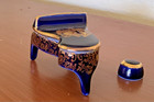 Limoges Grand  Piano Mini Trinket Box & Stool Cobalt Blue w/ Gold  Castel France — photo 7