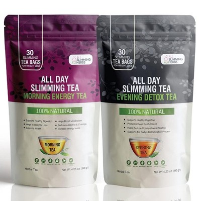 All Day Slimming Tea For Weight Loss - All Natural 30 Days Detox Tea That Fla...
