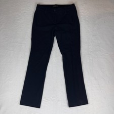 Eileen Fisher Pants Women's 4 Black Comfort Mid Rise Flat Front Straight Leg
