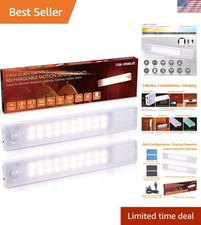 USB Rechargeable Magnetic Under Cabinet Lights - 8 Inch Touch Control, 2 Pack