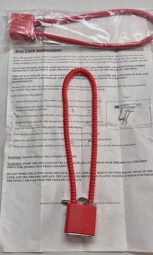 Cable Gun Locks Red Safety Device Key Firearm Storage Protection CL551B - 第 5/13 張圖片