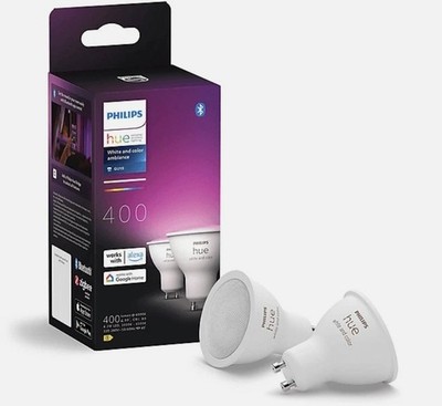 Philips Hue GU10 White & Color Ambiance LED 400 Lm 1er  2er Pack 16 Mio Farbe