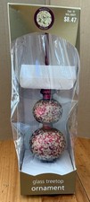 Made in the USA-Glass Treetop Ornament-Red/Gold Glitter By:Majestic Holida